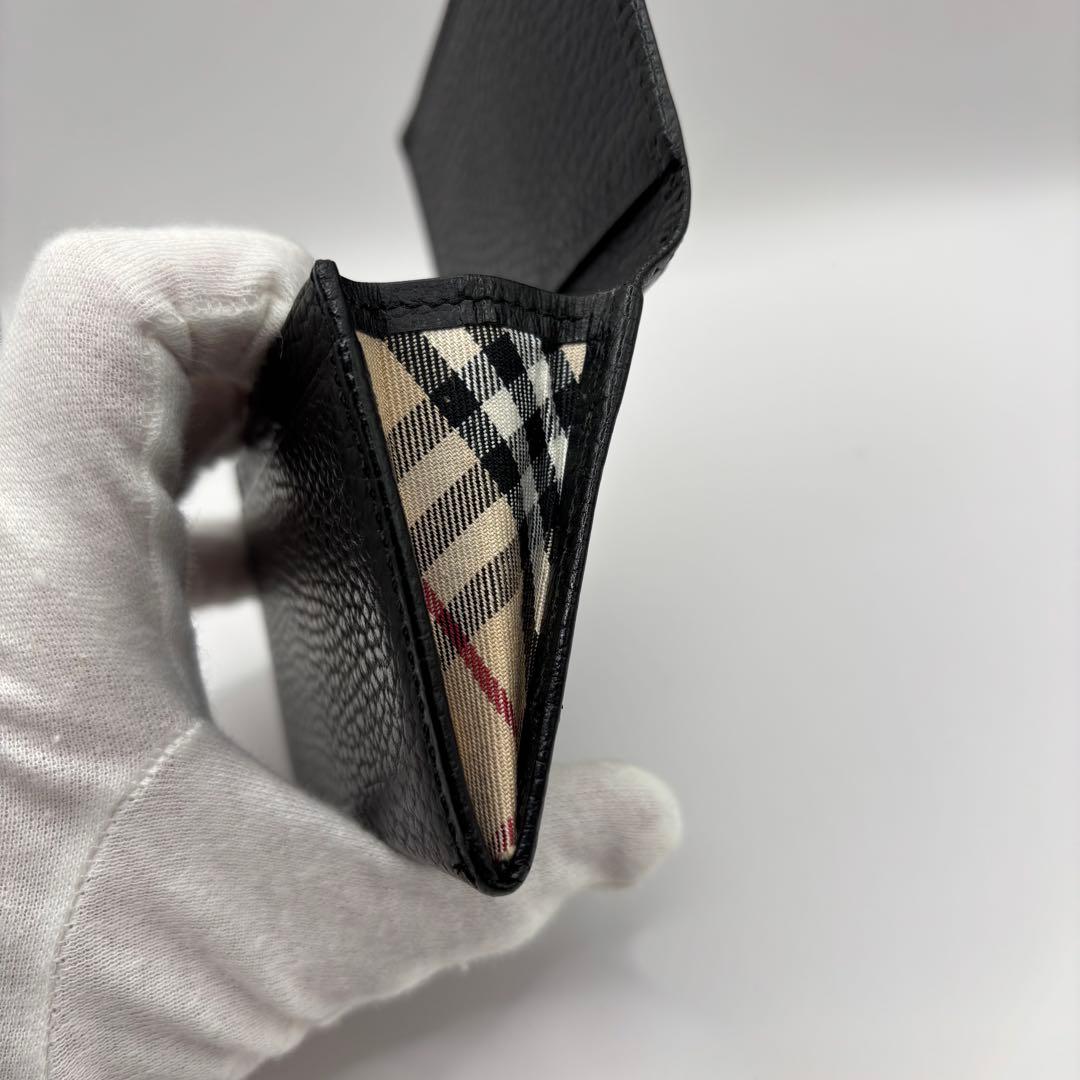 BURBERRY 名刺ケース　カードケース　ブラック　ノバチェック　レザー