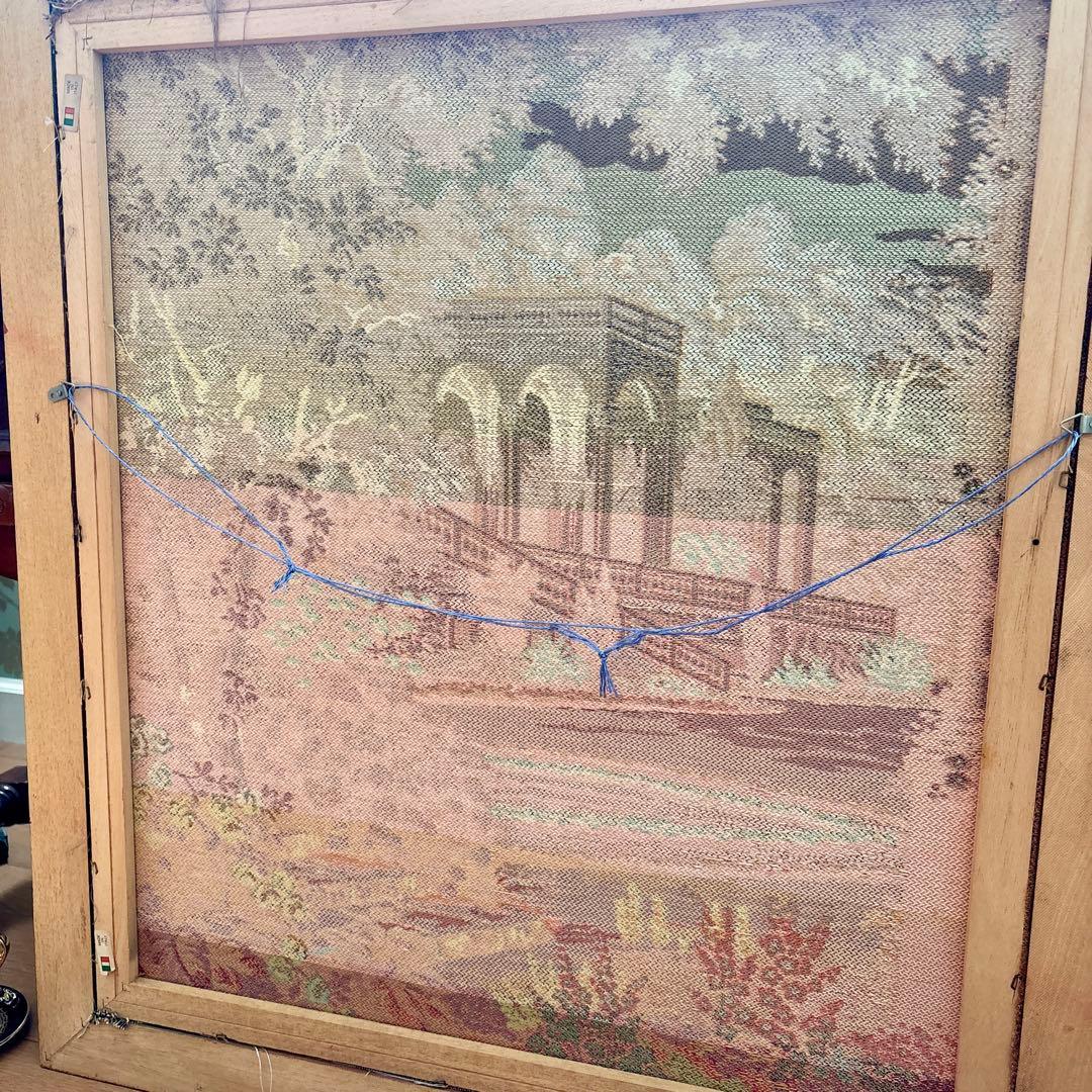 M様ご購入　イタリア製ゴブラン織 ロココ調 風景画、モネ複製画 花瓶の花