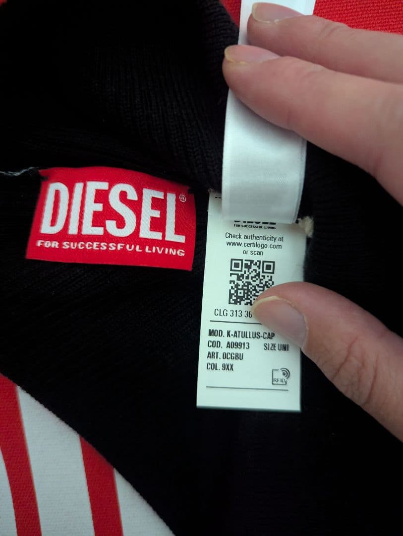 DIESEL 未使用美品 薄手ロゴニットキャップ K-ATULLUS-CAP