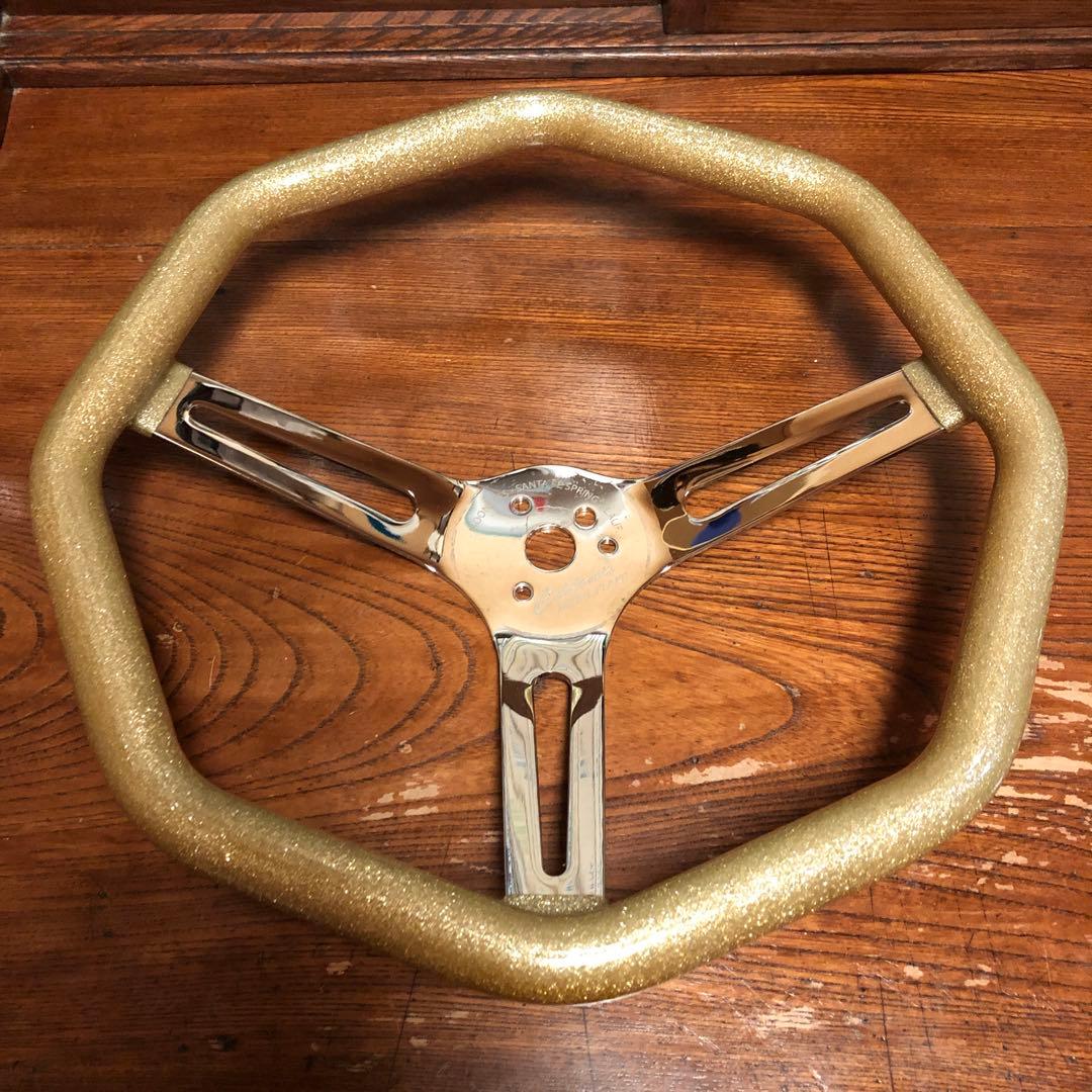 ムーンアイズ　オクタゴン　ステアリング　ゴールドラメ 34.5cm 廃盤