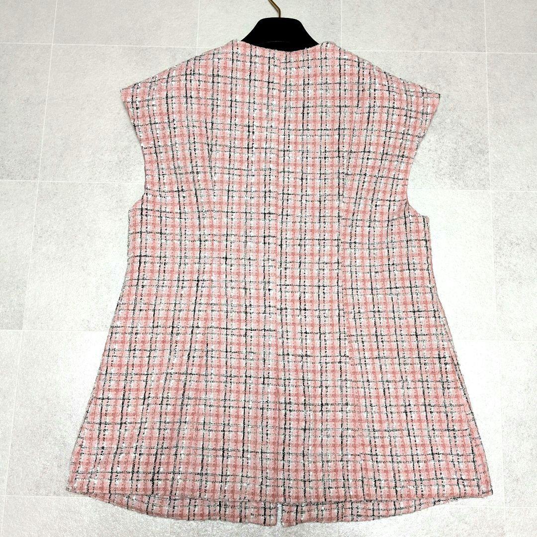 極美品✨即完売モデル　OBLI オブリ ピンク ミックスツイード ジレ