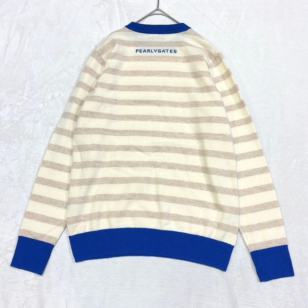 パーリーゲイツ ゴルフウェア 長袖 ニット カシミヤ100% セーター ボーダー