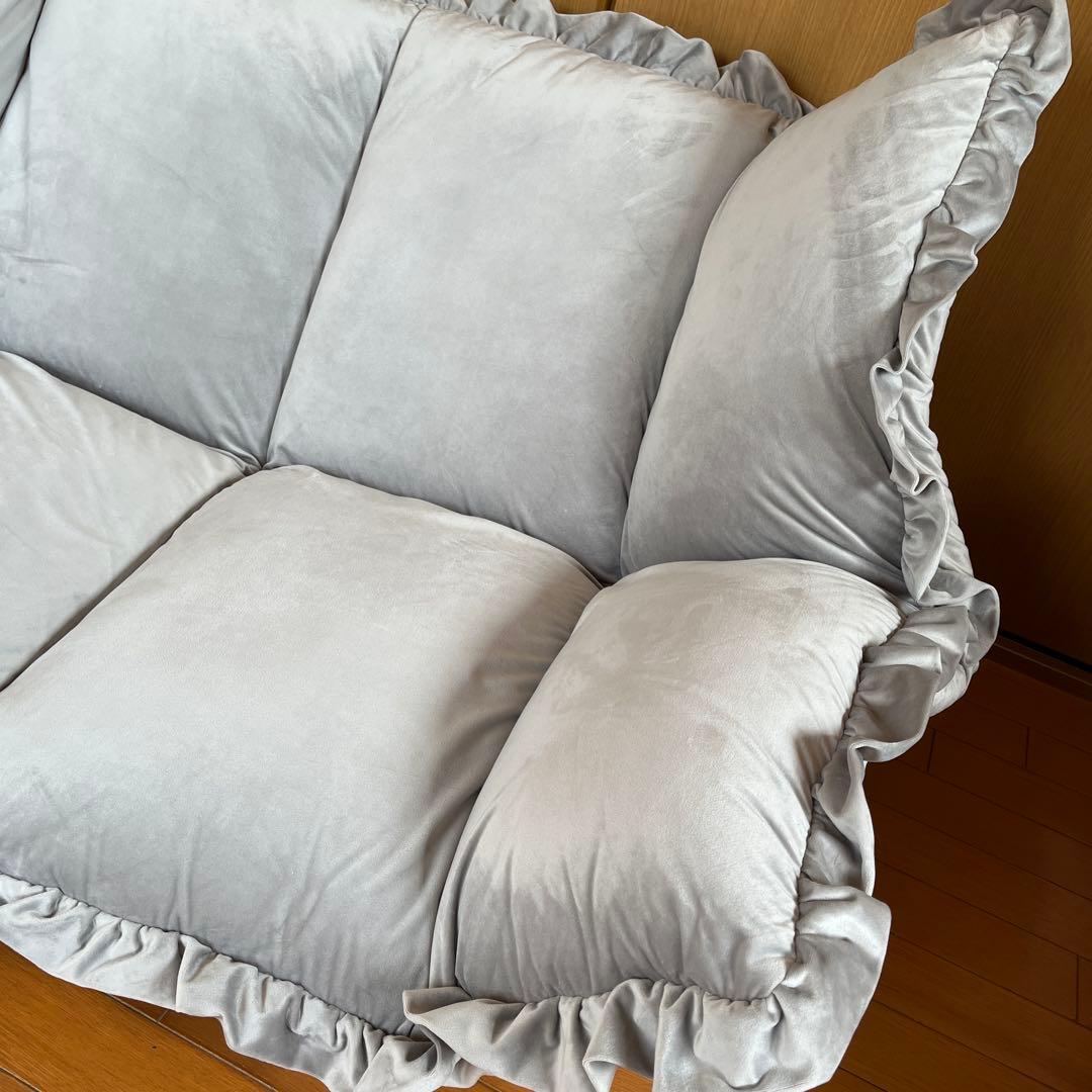 【引き取り限定】Francfranc カラン 【美品】フロアソファーグレー