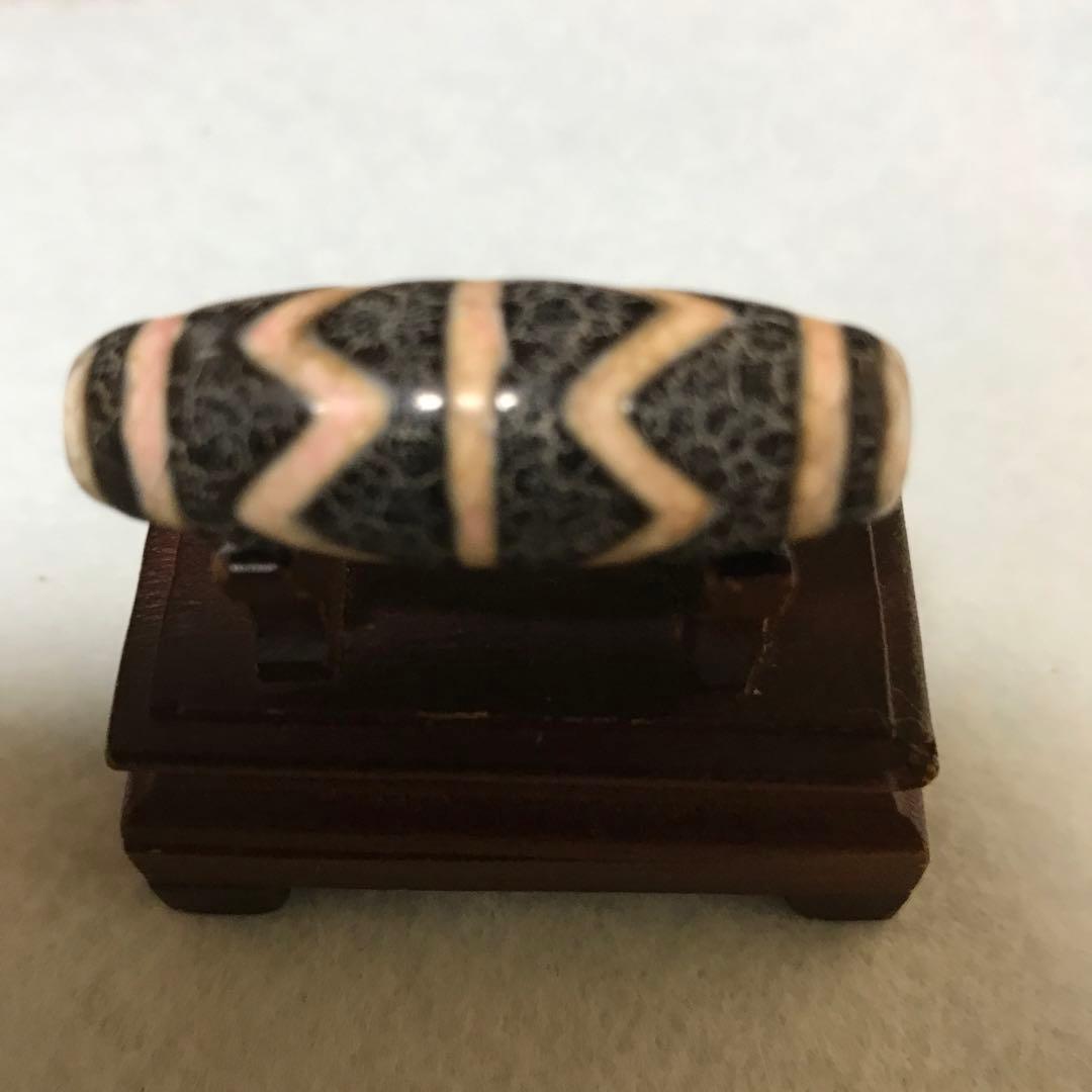 超激レア珍品！古代老礦石　水紋天珠　フジヤマ