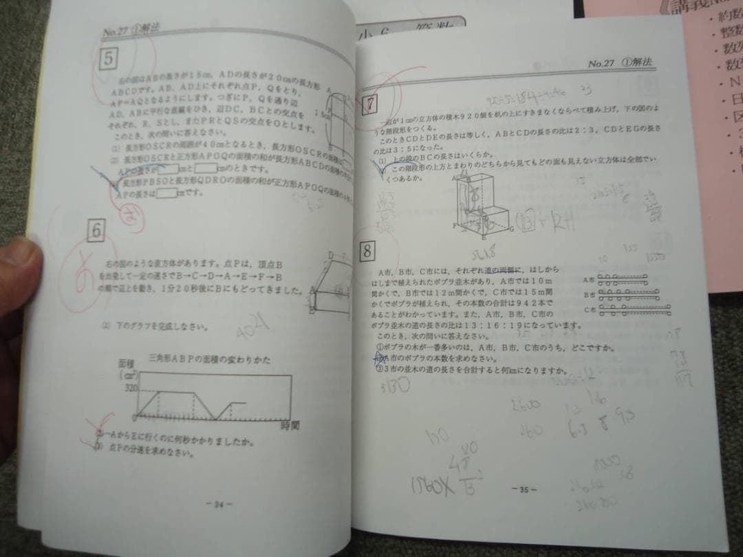 浜学園　 小6算数 　最高レベル特訓　第1～2分冊/難問解説集　2019年度