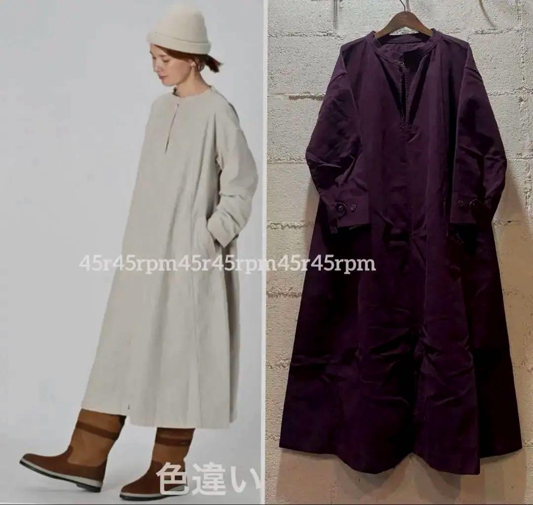 45R上質モールサージのストレッチワンピースゆったり暖か45100円新品同様