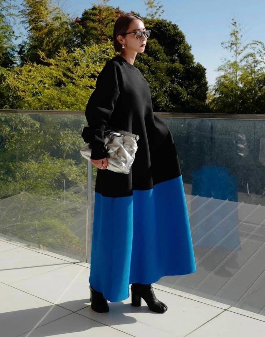 【新品タグ付】OMMO×荻原桃子 ニットワンピース オシャレ オーエムエムオー