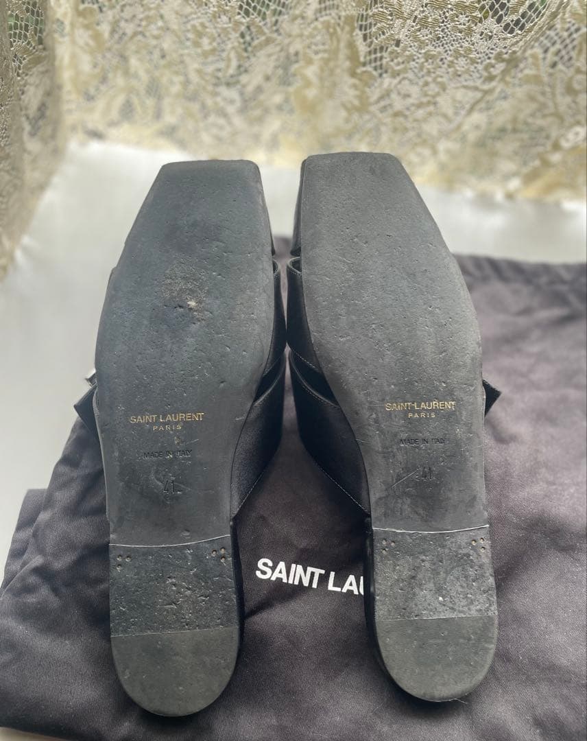 サンローラン 23ss サテン ミュール 41