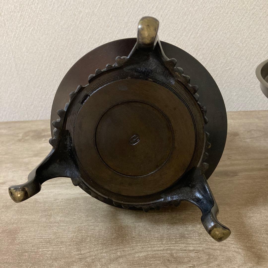 高岡銅器　薄端　中光　花器　茶道具〈検 池坊　華道　いけ花