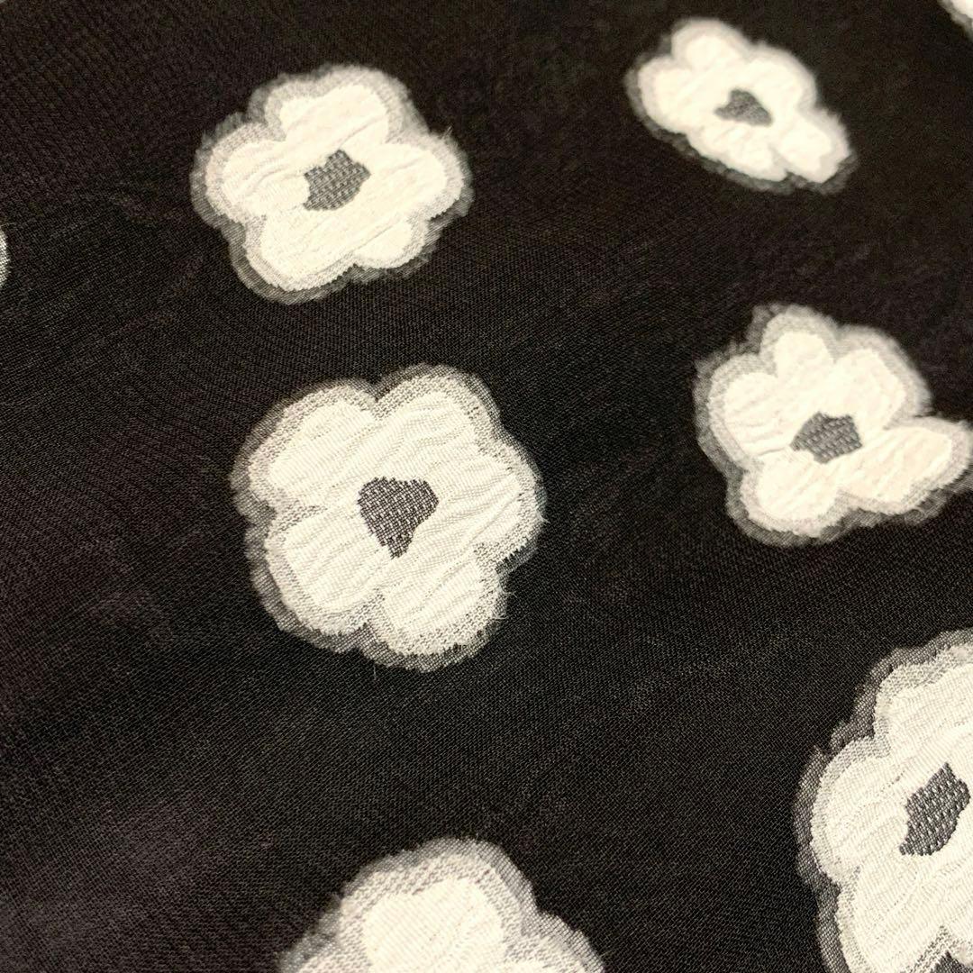 美品✨エムズグレイシー フラワー刺繍 ワンピース ドレス シアー リボン 40