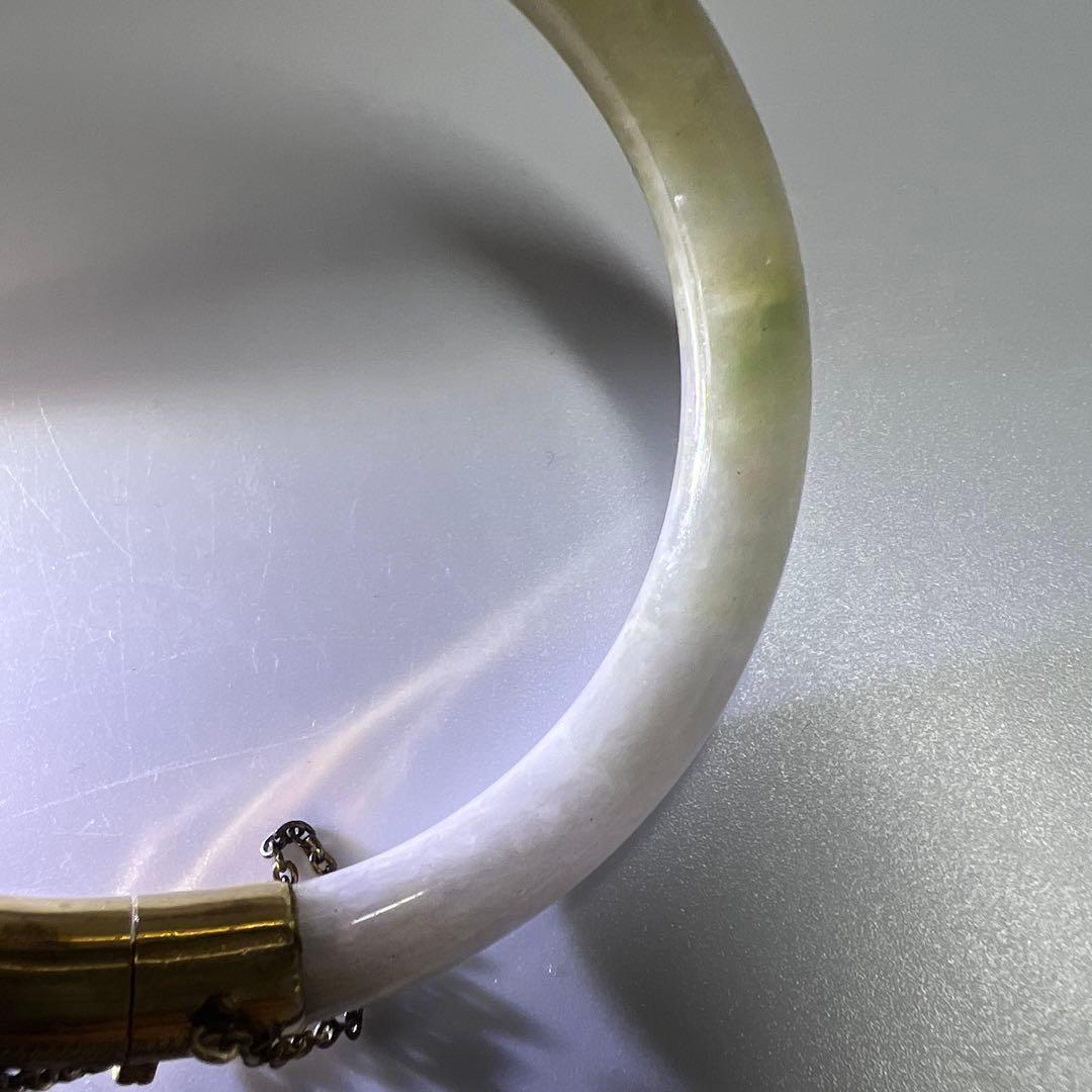 14K刻印　翡翠バングル　31g 東Y8-0109☆2Fトヒチサ