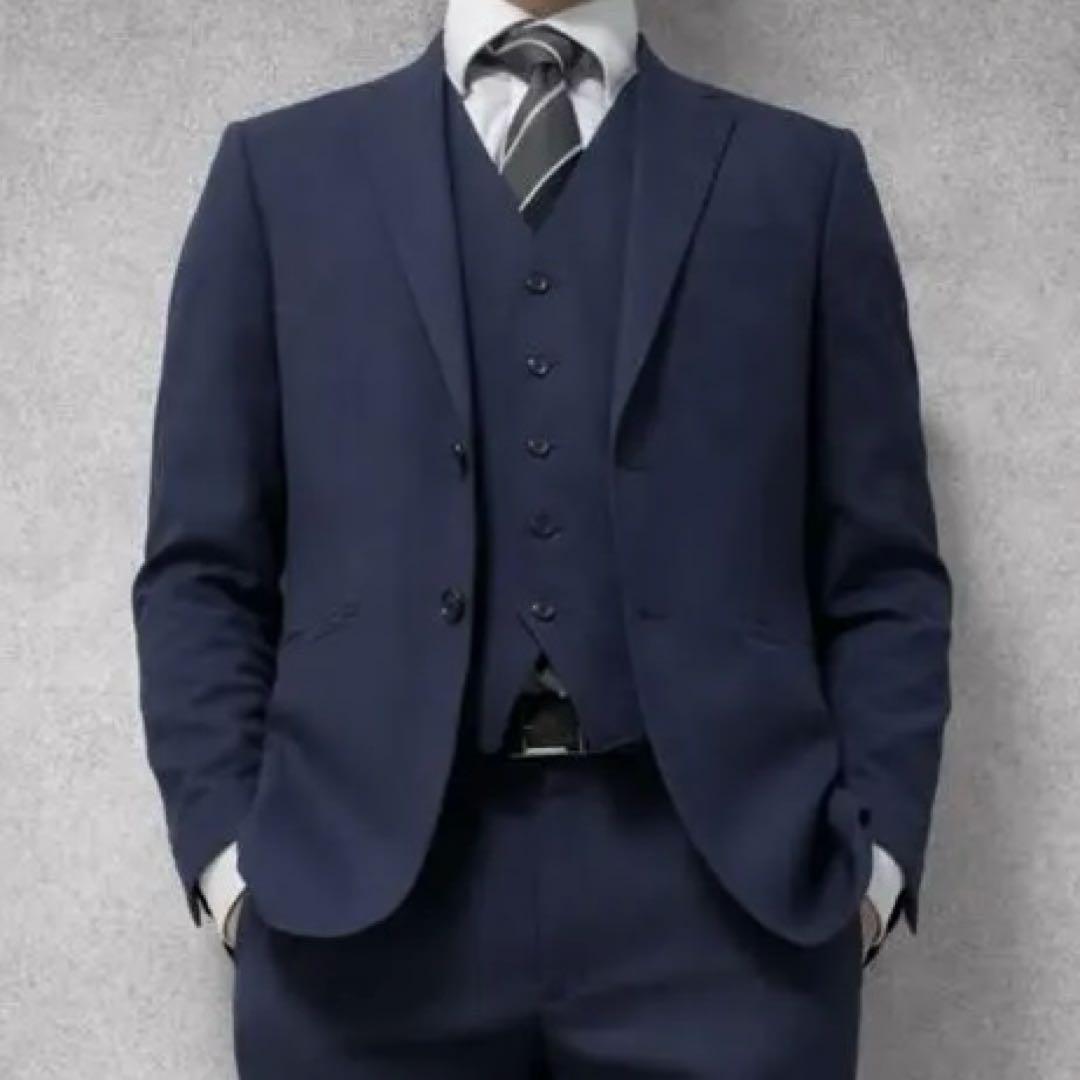 【即日発送】ORIHICA スーツ 3ピースセット メンズ ネイビー 美品