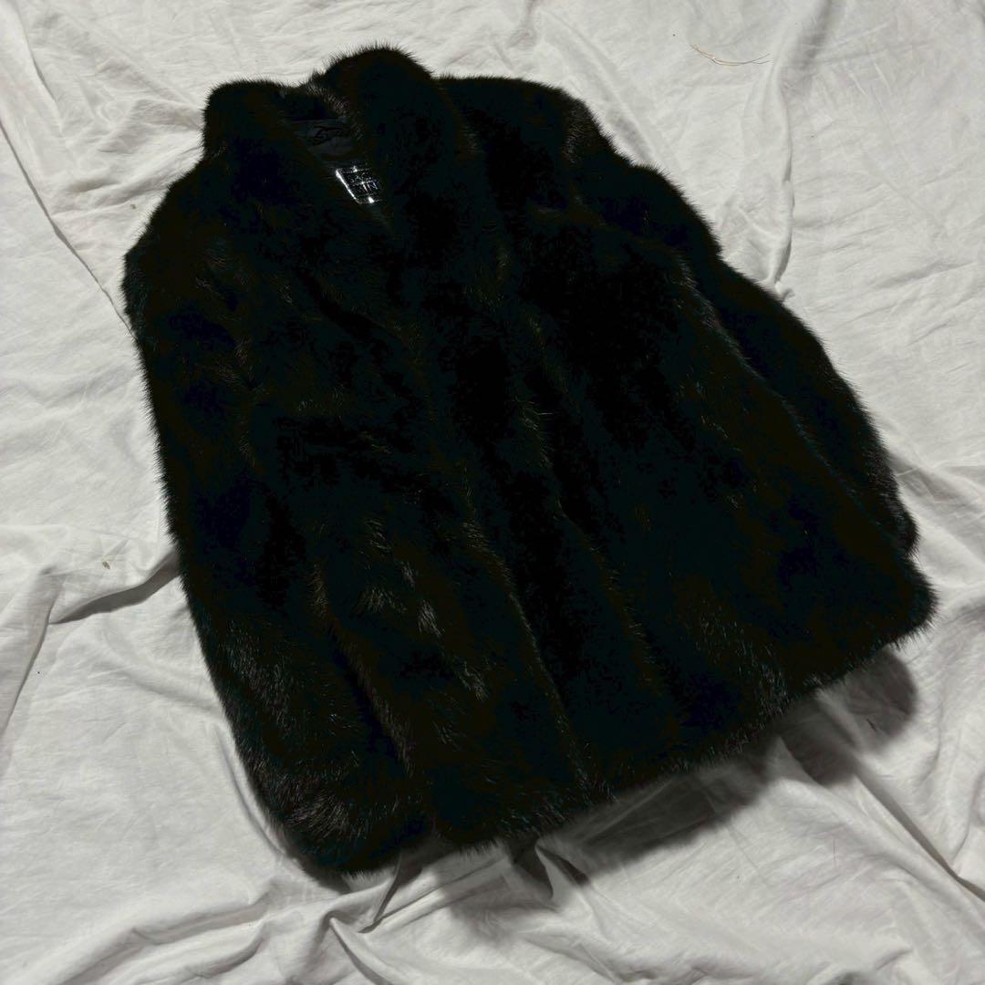 SAGA MINK 銀サガ　毛皮　ファーコート　ブラック