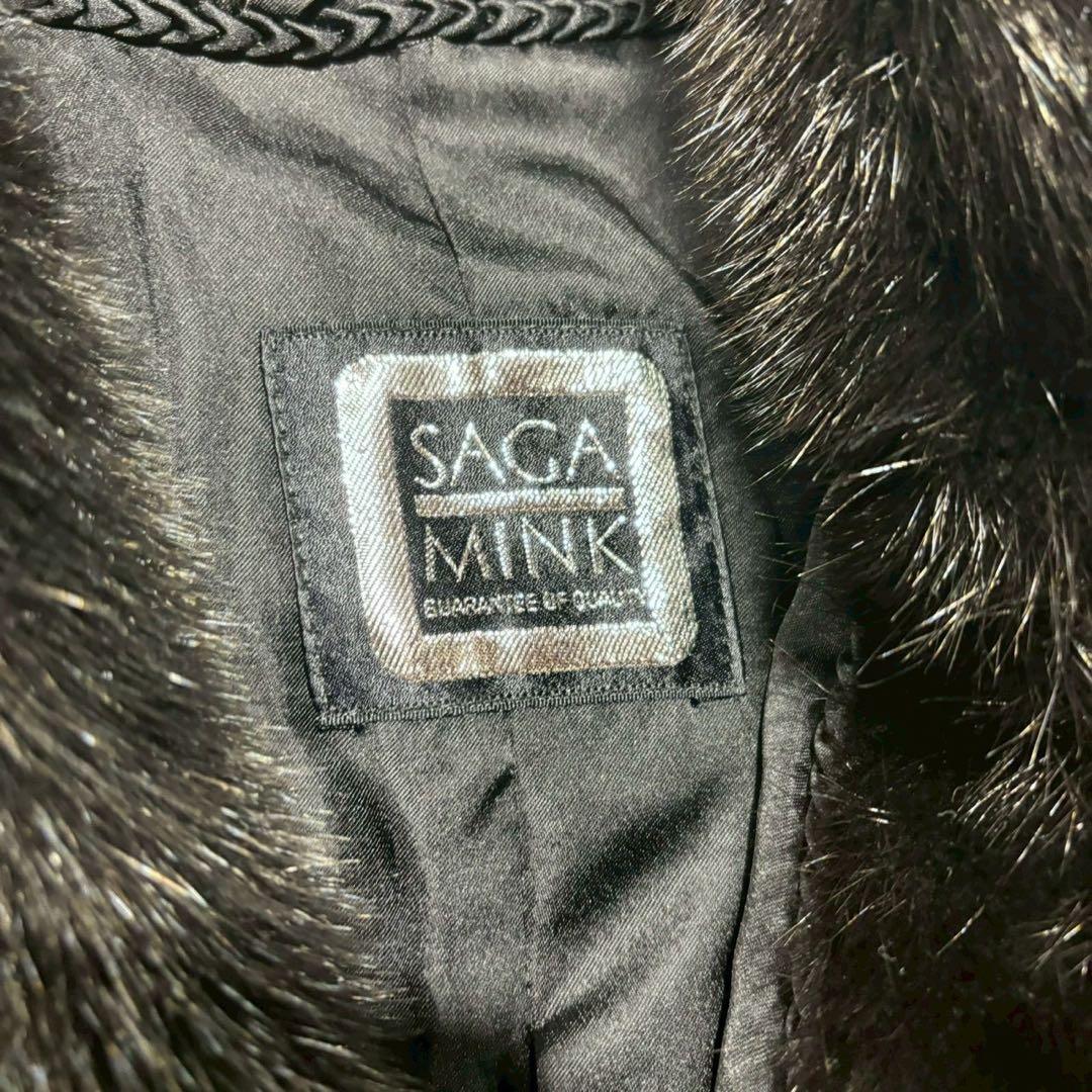 SAGA MINK 銀サガ　毛皮　ファーコート　ブラック