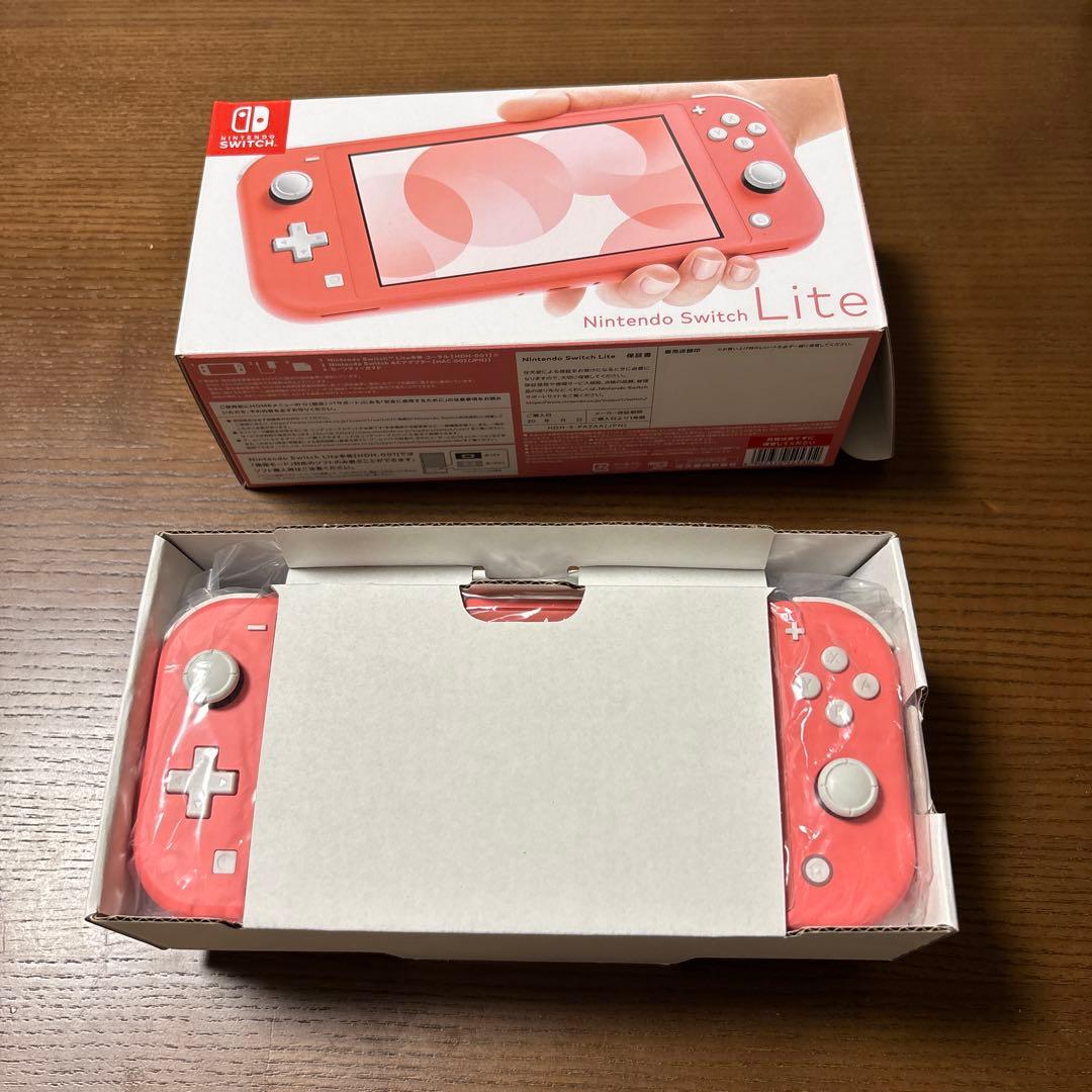 Nintendo Switch Lite コーラルピンク本体 充電器　外箱付き