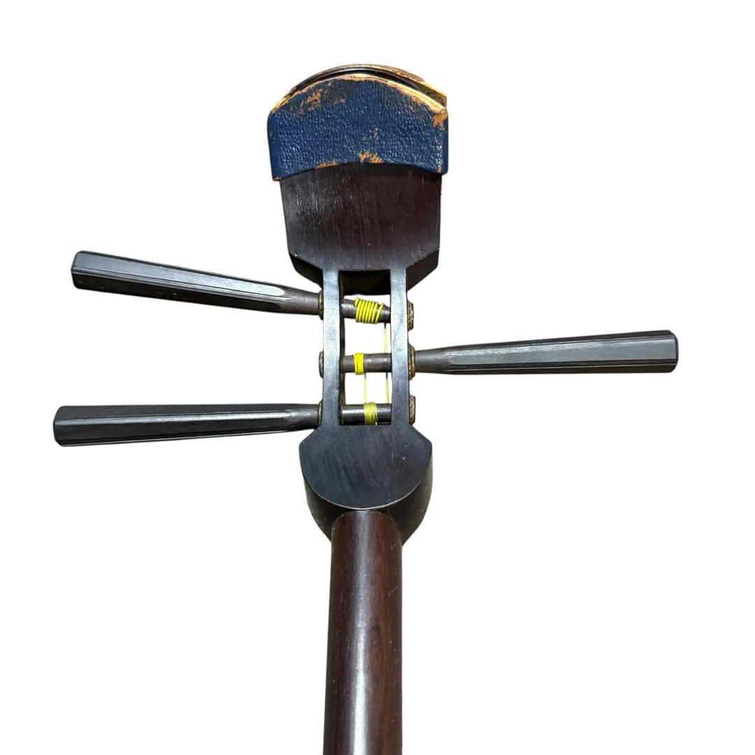 【銘あり一点物】三味線 ケース付き 皮破れあり