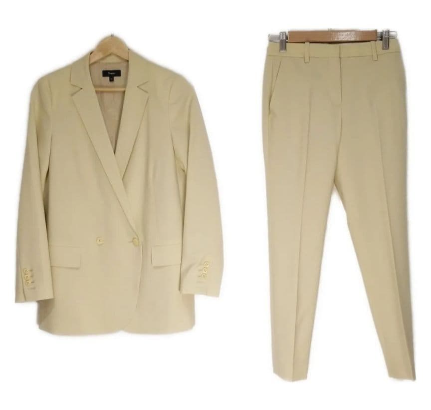 美品　theory ダブルジャケット　アイボリー