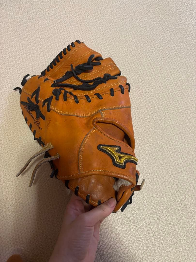 Mizuno 野球用レザーグローブ オレンジ