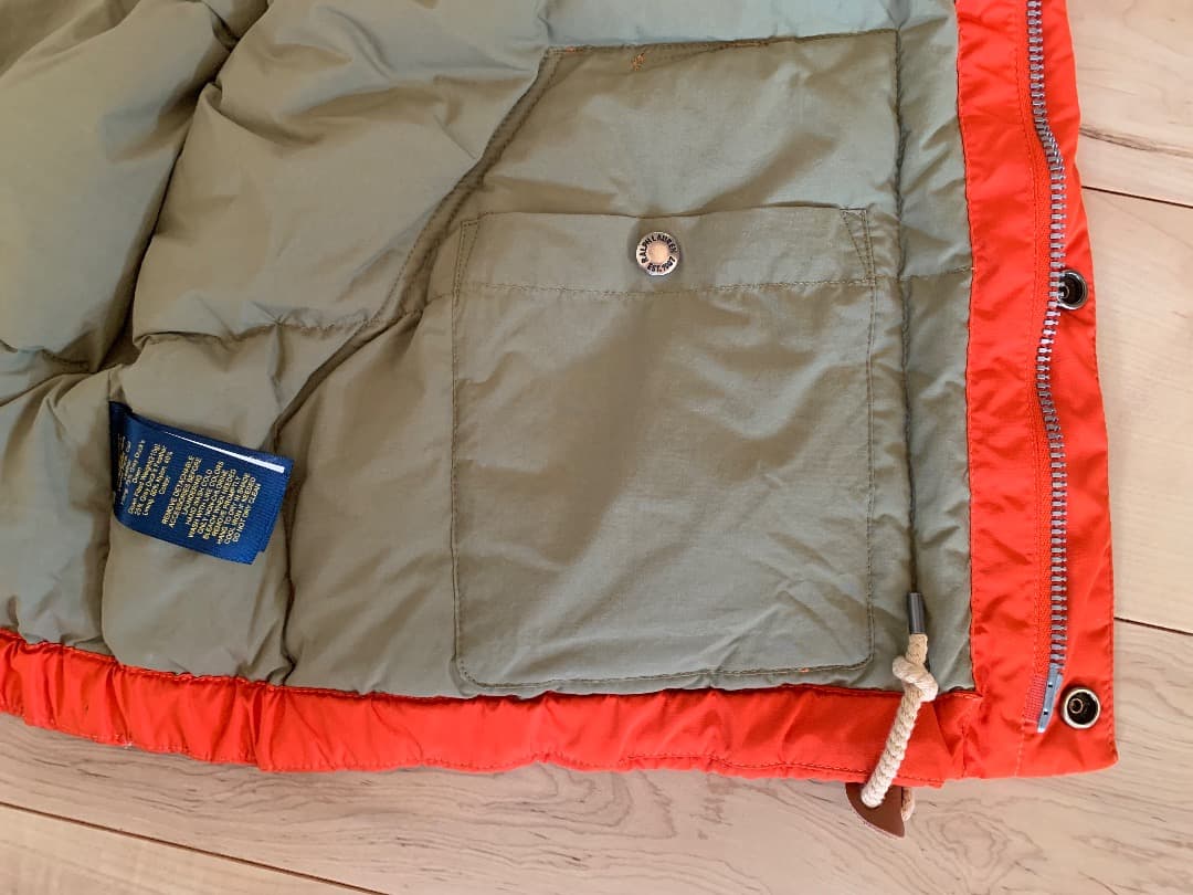 POLO RALPH LAUREN フード ダウンベスト オレンジ XXL