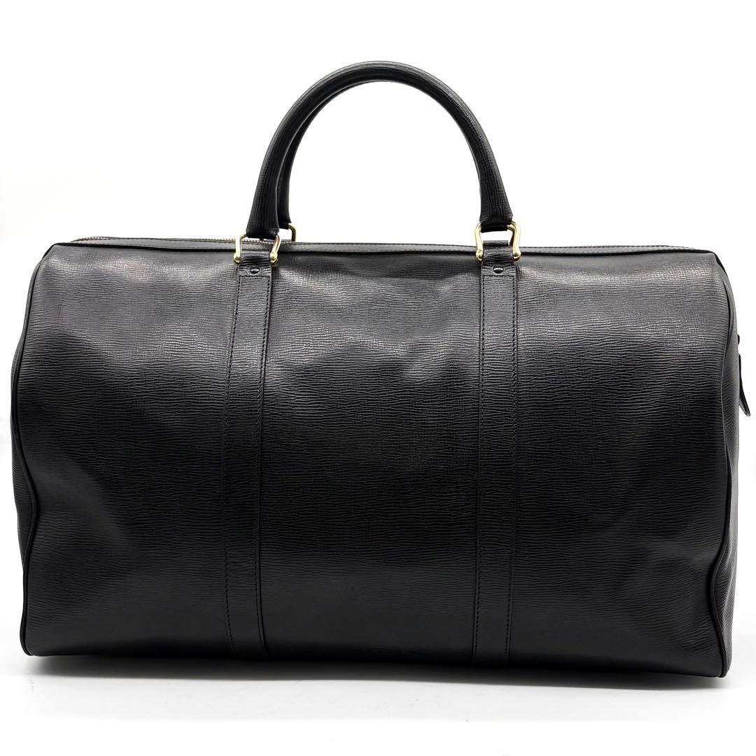 【美品】セリーヌ ボストンバッグ トリオンフ レザー ブラック 大容量