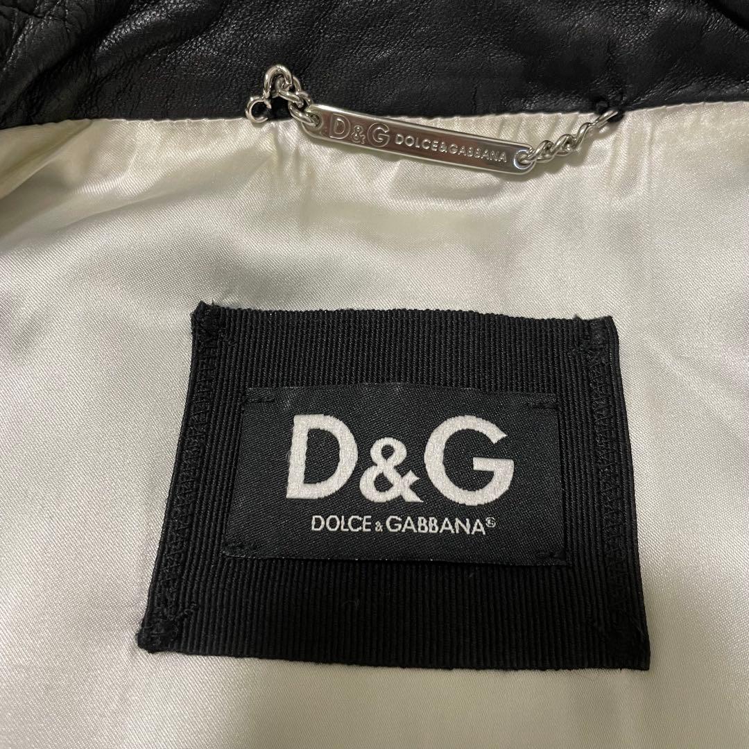 極美品 ドルチェ&ガッバーナ ラムレザージャケット マルチジップ 40/L相当