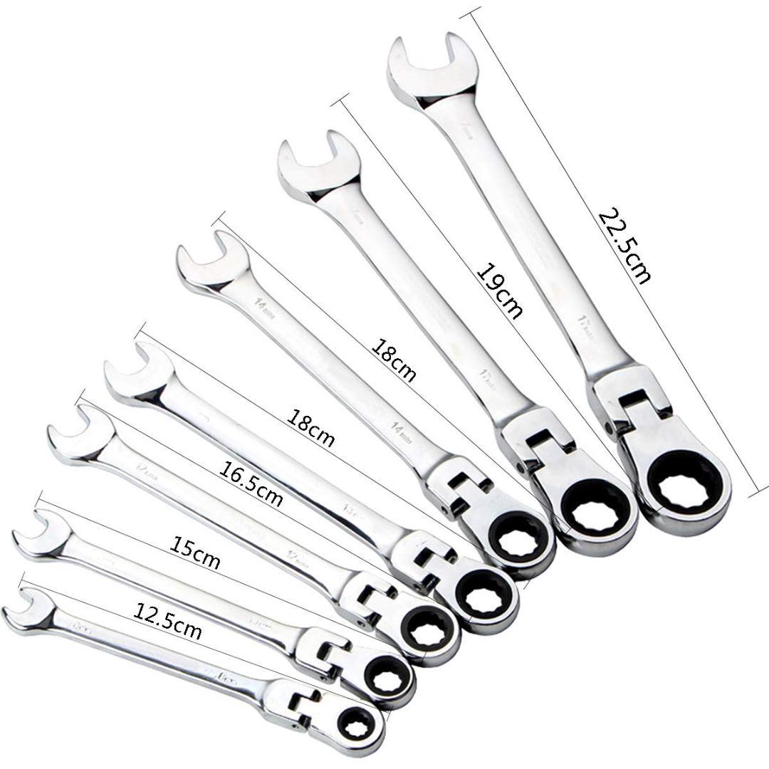 コンビネーションレンチセット 717mm 7本組 板ラチェットレンチ