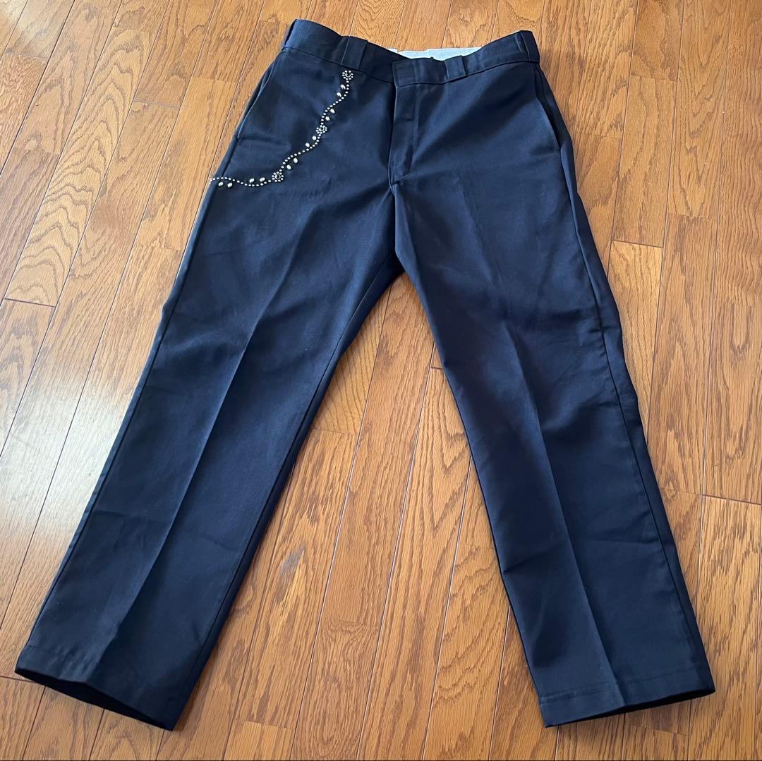 ◇キムタク着HTC×ディッキーズ　スタッズワークパンツ黒w34◇