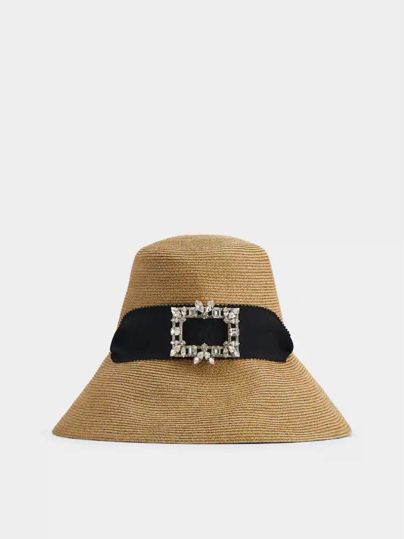 Roger vivier ブロッシュ ヴィヴィエ ラフィア ハット