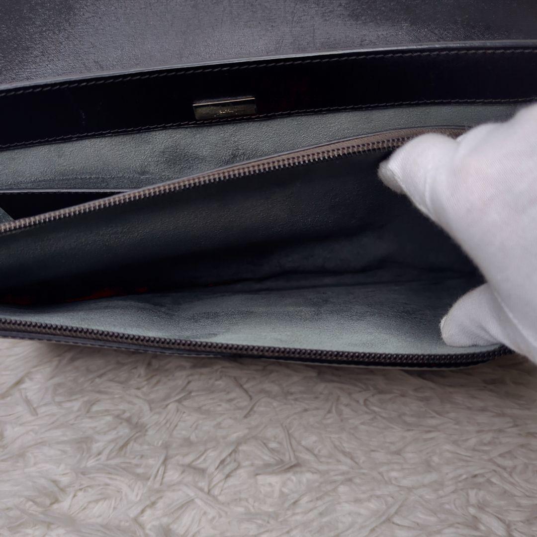 美品✨ダンヒル サイドカー ダレスバッグ レザー 黒 A4収納可 ロゴプレート