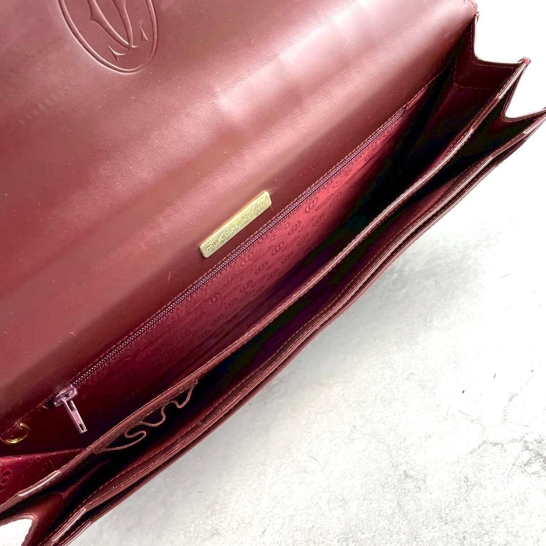 Cartier ビジネスバッグ マストライン ブリーフケース ボルドー レザー