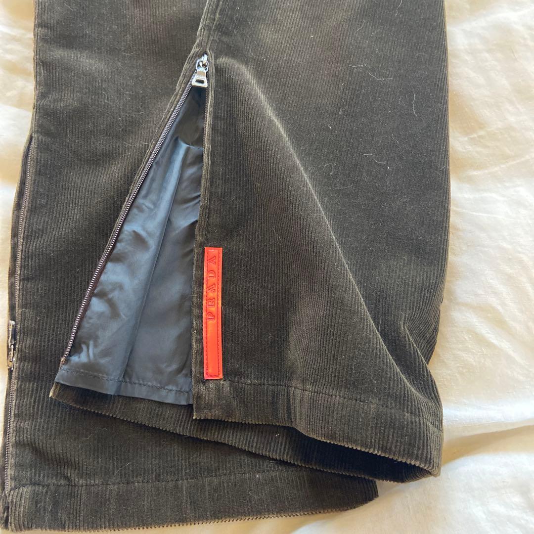 90s 00s プラダ スポーツ コーデュロイ ダークブラウン パンツ 48