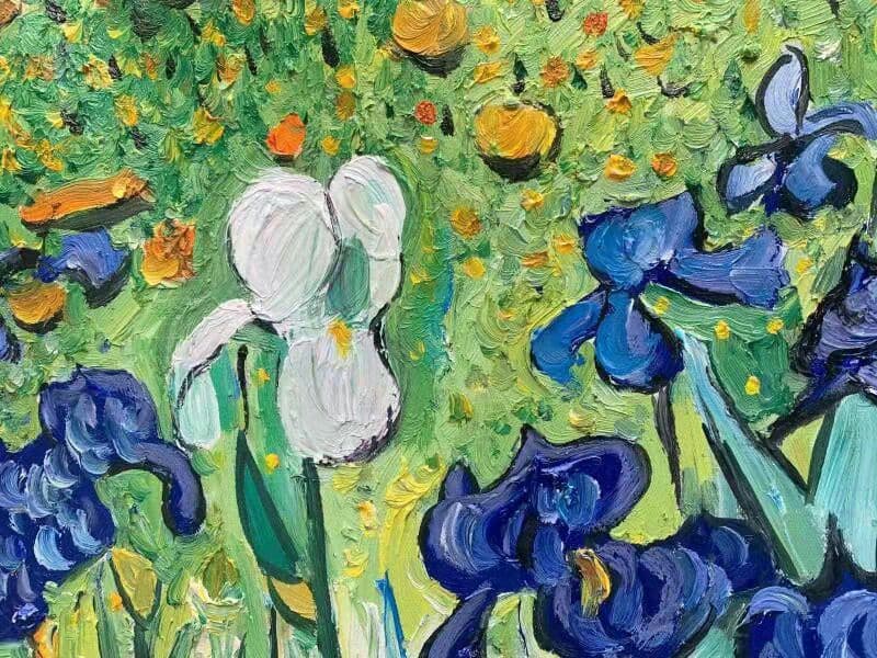 手描きのゴッホの有名な虹彩の絵