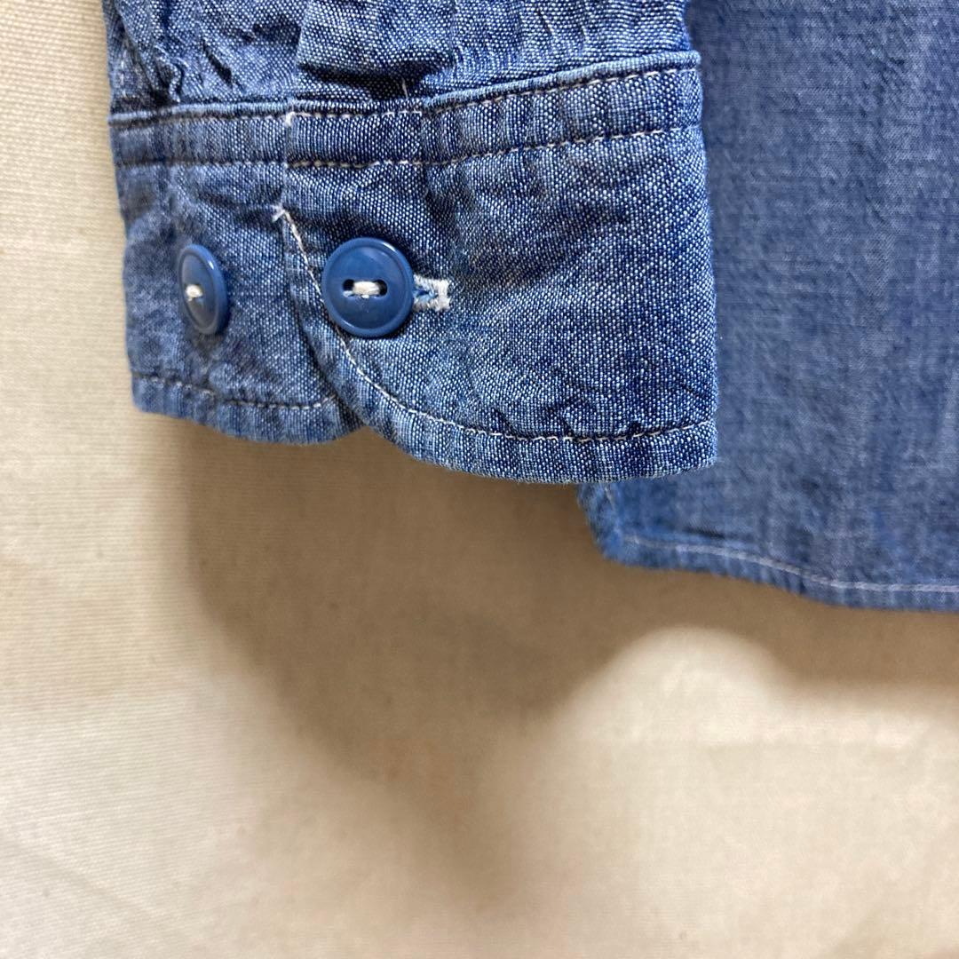 未使用デニムアンドダンガリー　シャンブレーデニムシャツブラウス　サイズ02160