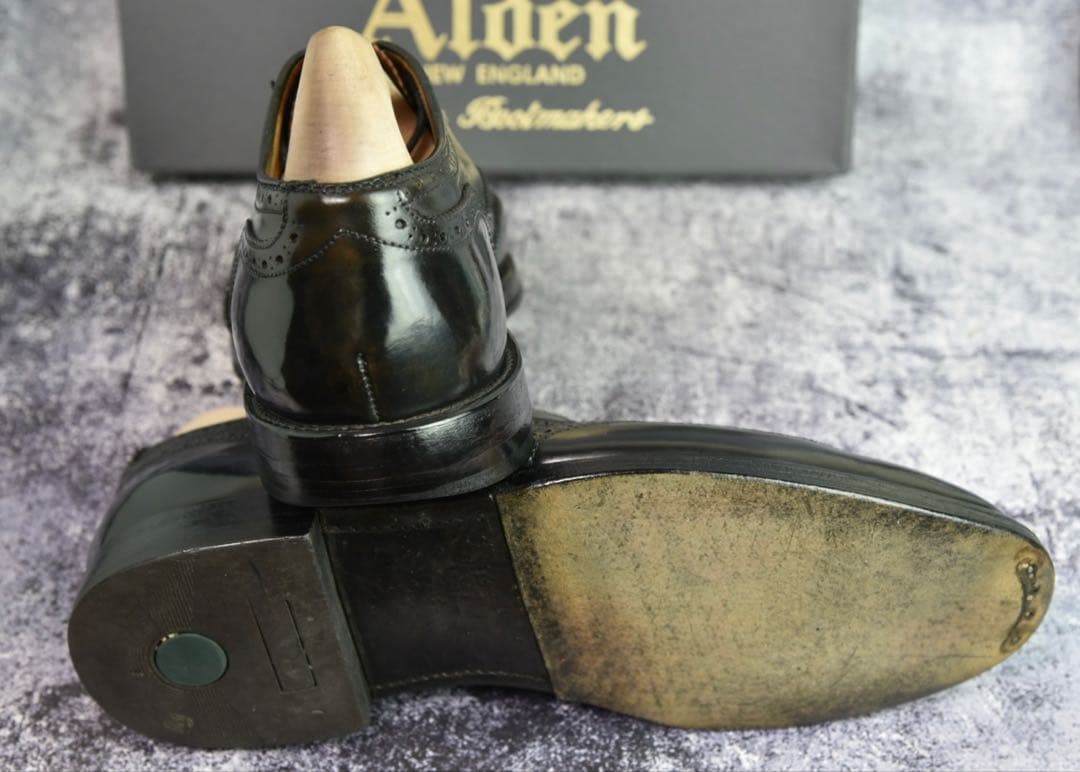 オールデン　コードバン　9741　ウイングチップ　8.5E　黒　トレモントラスト