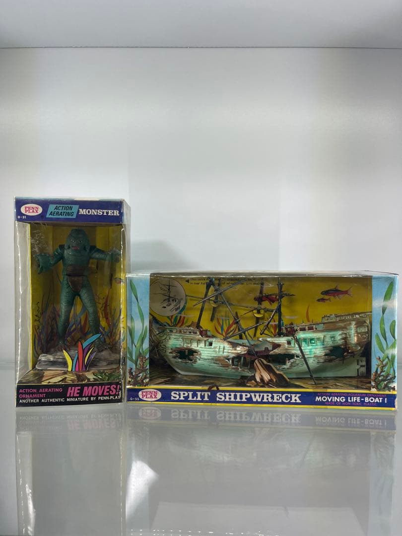 1970年代Penn-Plax社 大アマゾンの半魚人 と沈没船