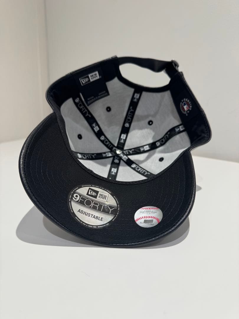 THECAP別注ブラックレザーキャップ ヤンキース 9FORTY ニューエラ