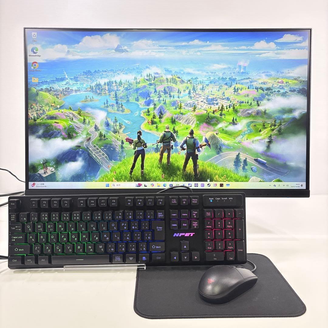 27型75Hz液晶モニター他 ゲーミングPC用の周辺機器4点セット