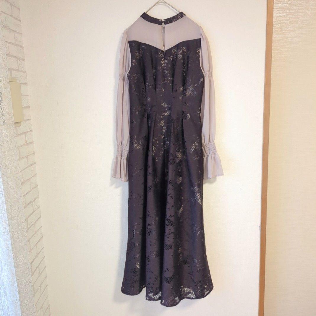 美品 niana ニアナ ANDRESD アシメントリータックドレス M 結婚式