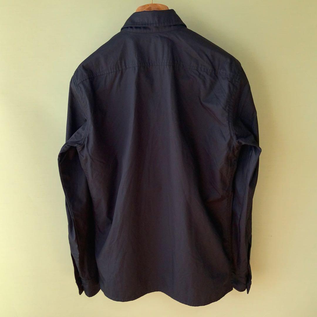 極美品 GRENFELLグレンフェル シャツジャケット38英国製ネイビー 山タグ