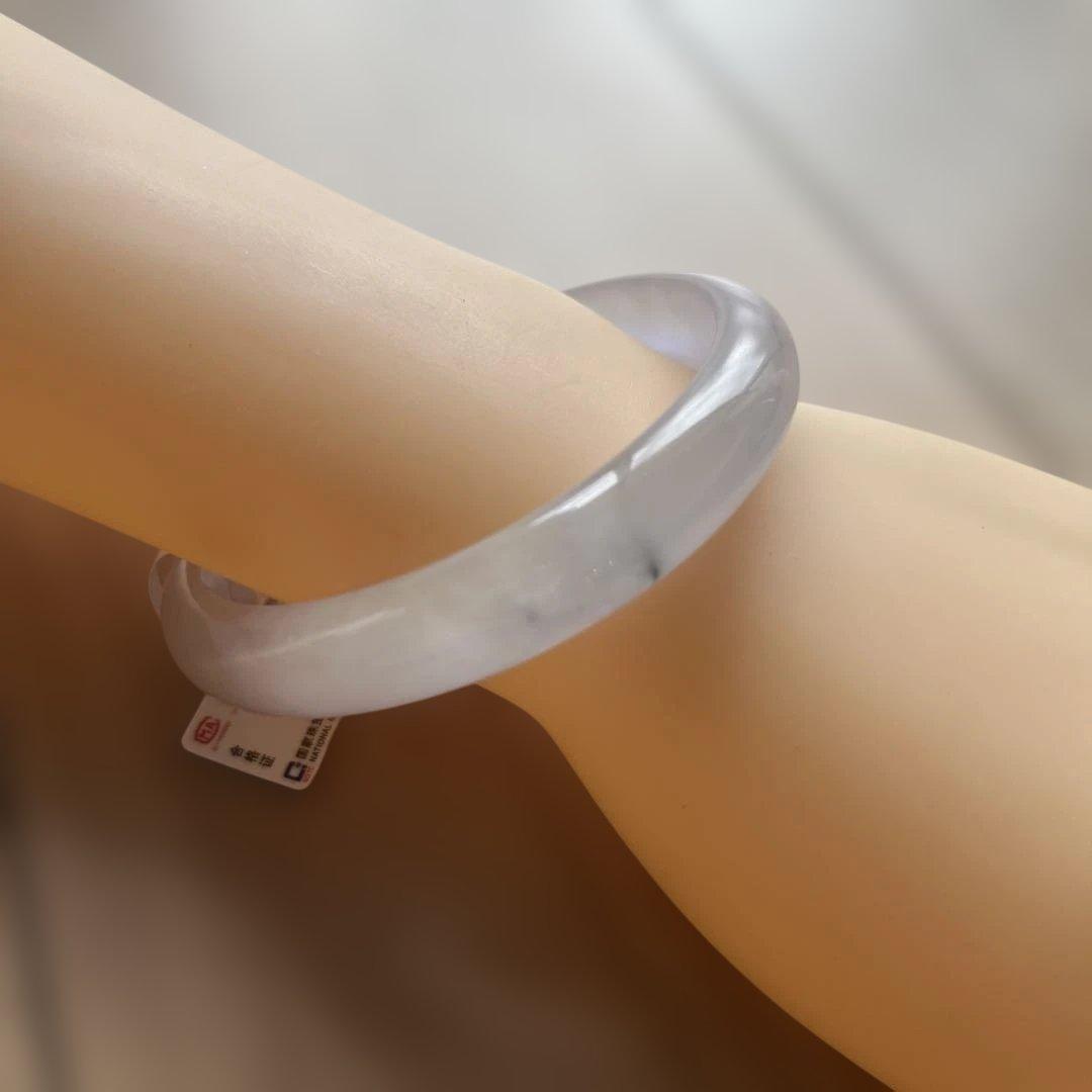 翡翠 透明 バングル フリーサイズ