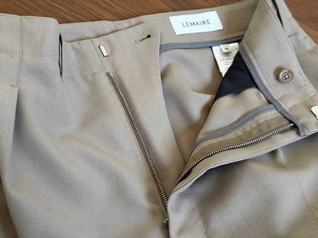 LEMAIRE 21AW 2PLEATS PANTS ベージュ 48