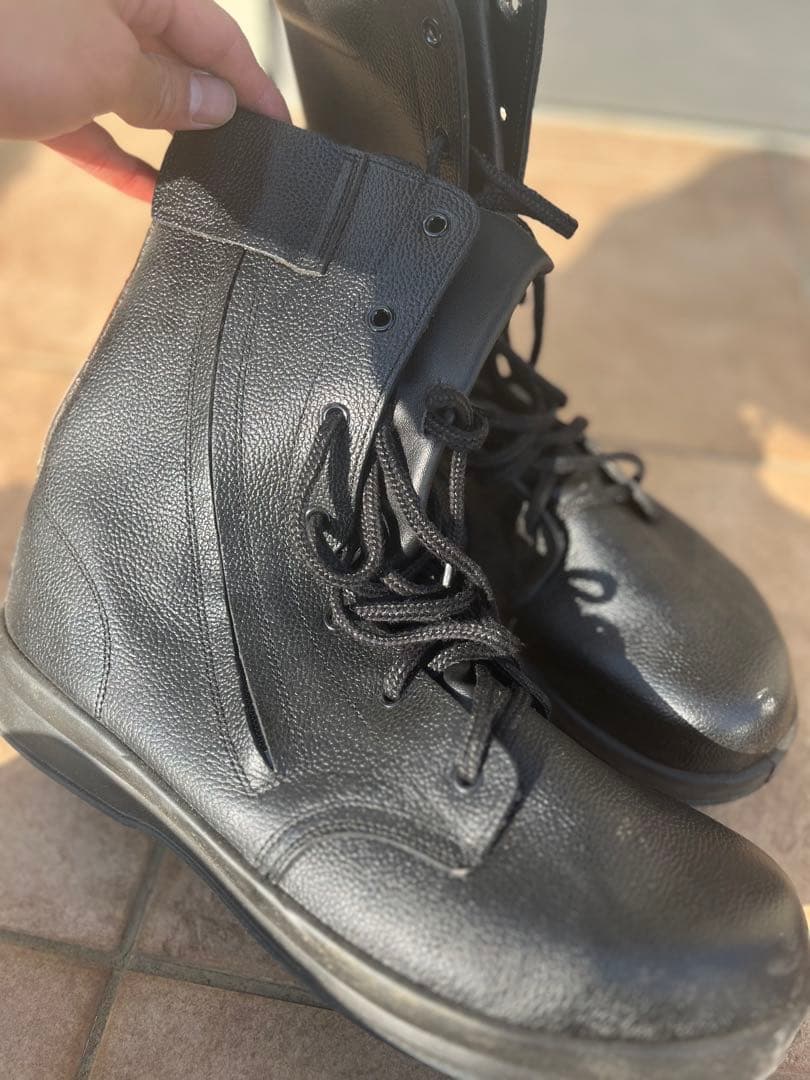 編み上げ　安全靴