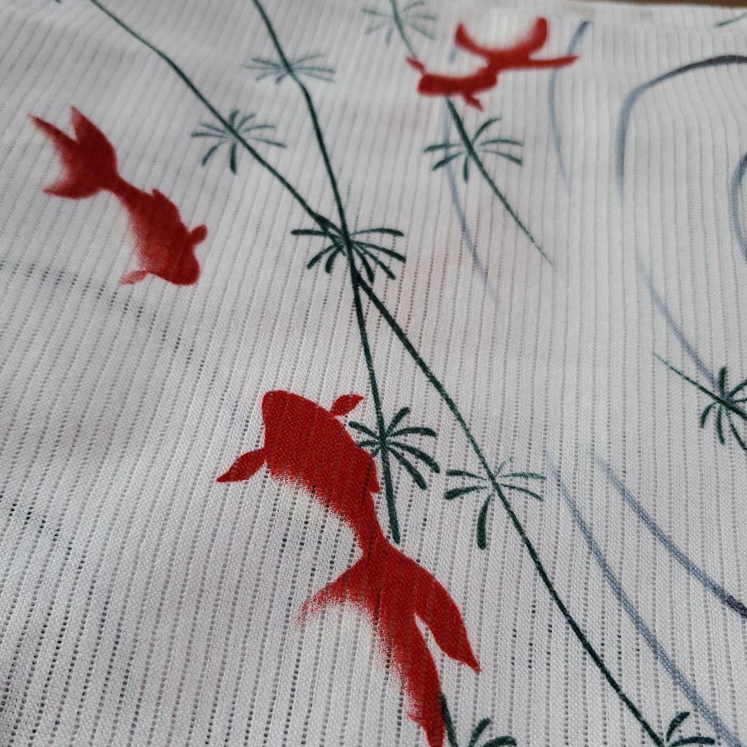 浴衣　着物　綿絽　レディース　金魚　赤