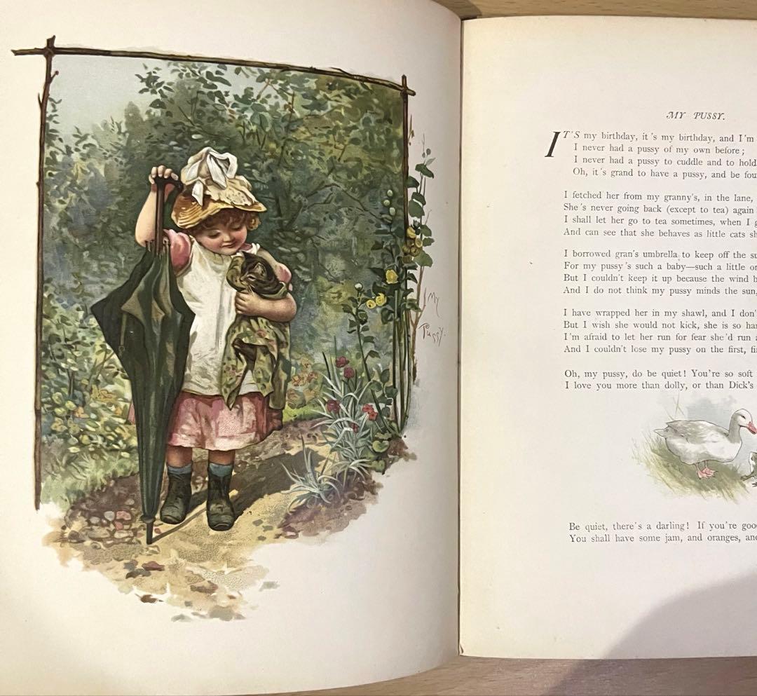 No.409希少 古書 洋書 絵本 児童書　アンティーク　ビクトリア　詩集　童謡