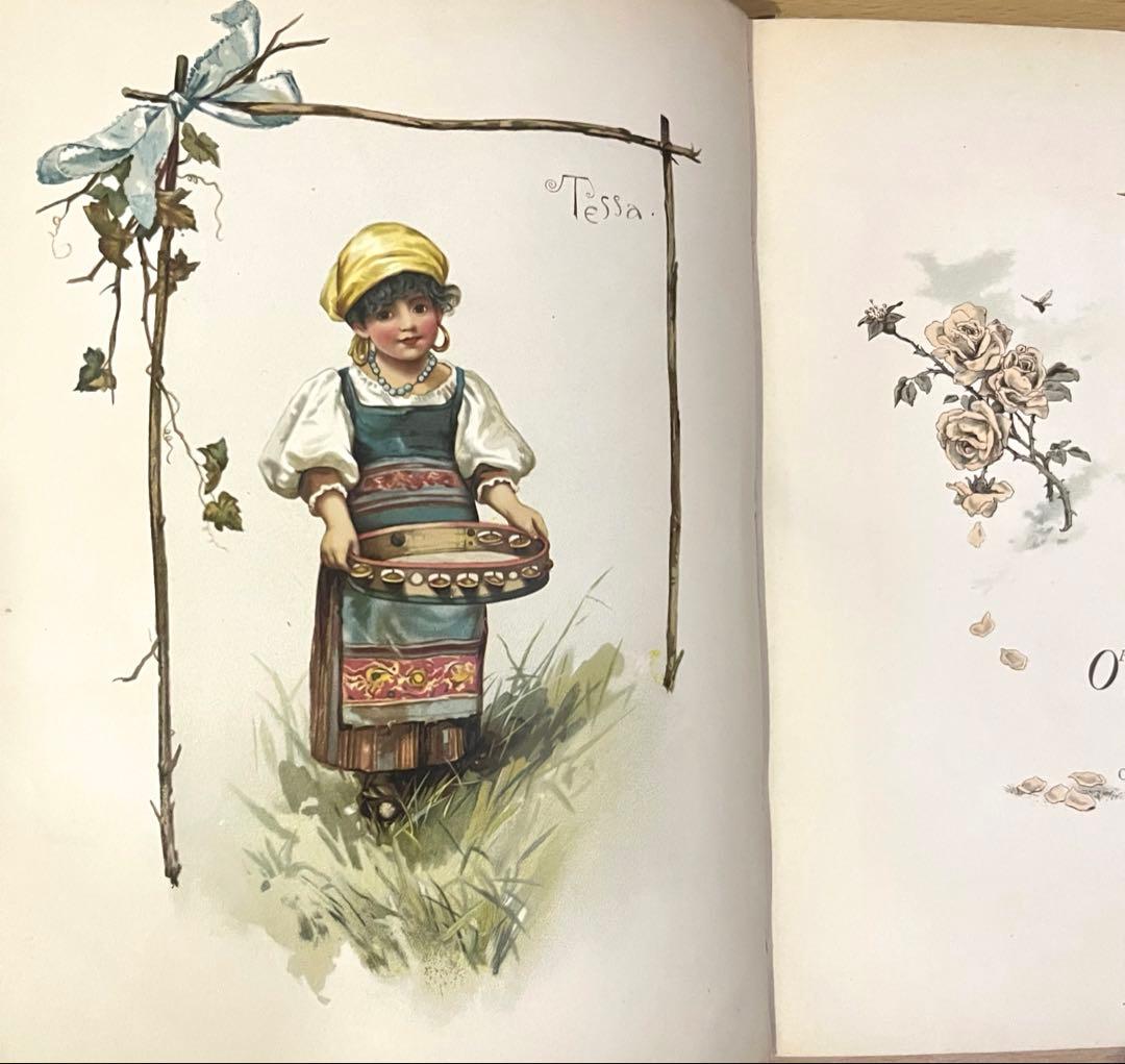 No.409希少 古書 洋書 絵本 児童書　アンティーク　ビクトリア　詩集　童謡