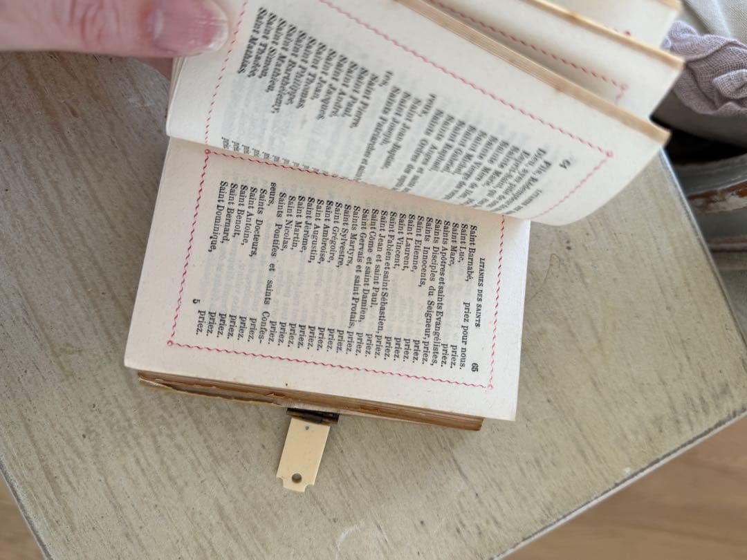 フランスアンティーク小鳥と十字架のミセル祈祷書