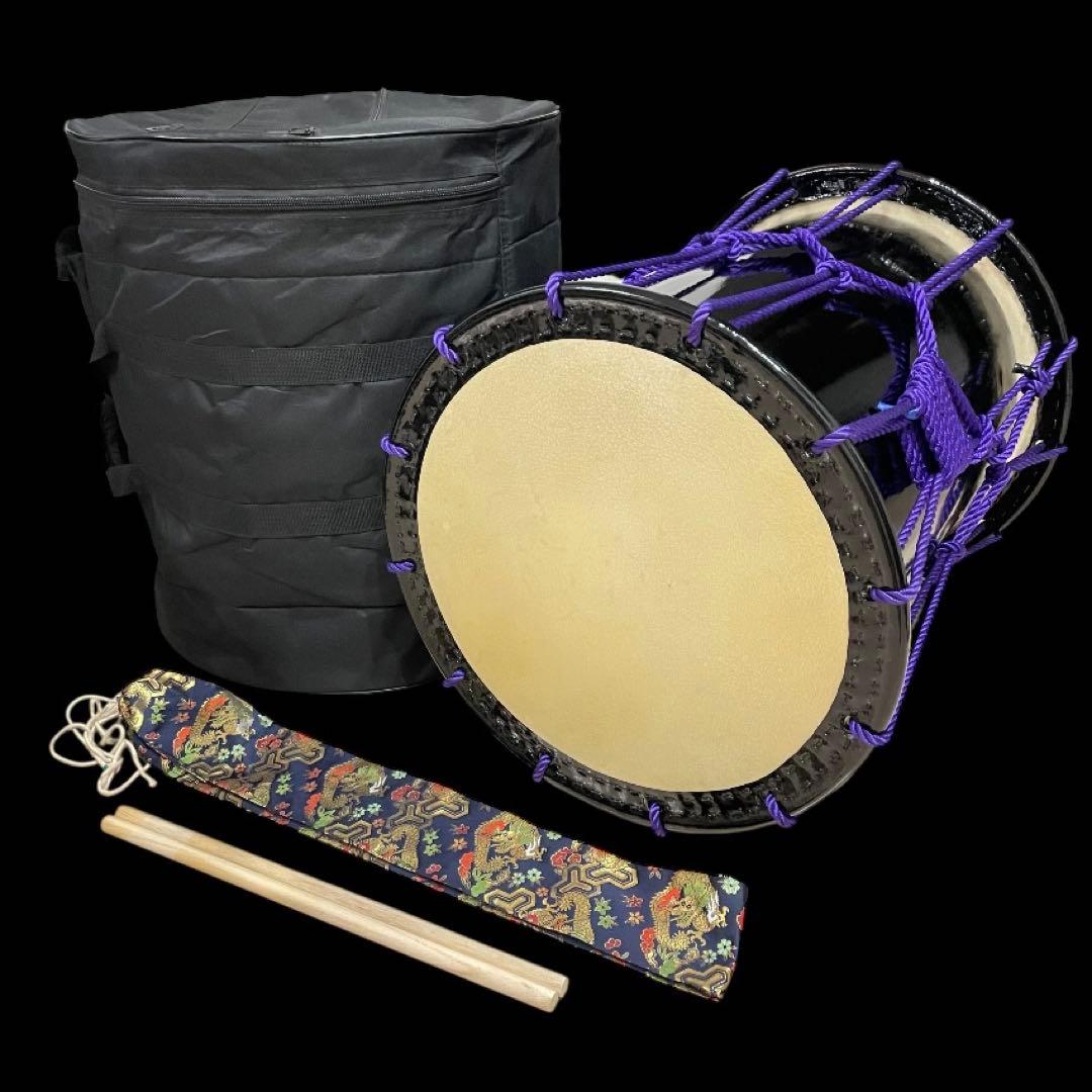 【美品】桶胴太鼓 1.6尺　ソフトケース　担ぎ紐　バチ(おまけ)