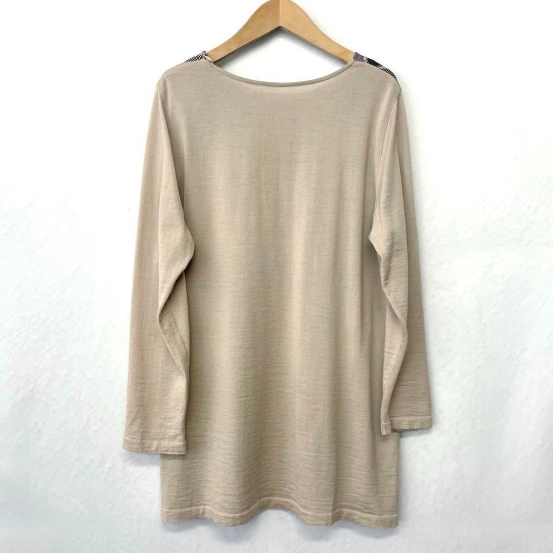 Leilian レリアン G.BINDA シルク切替 ニット チュニック