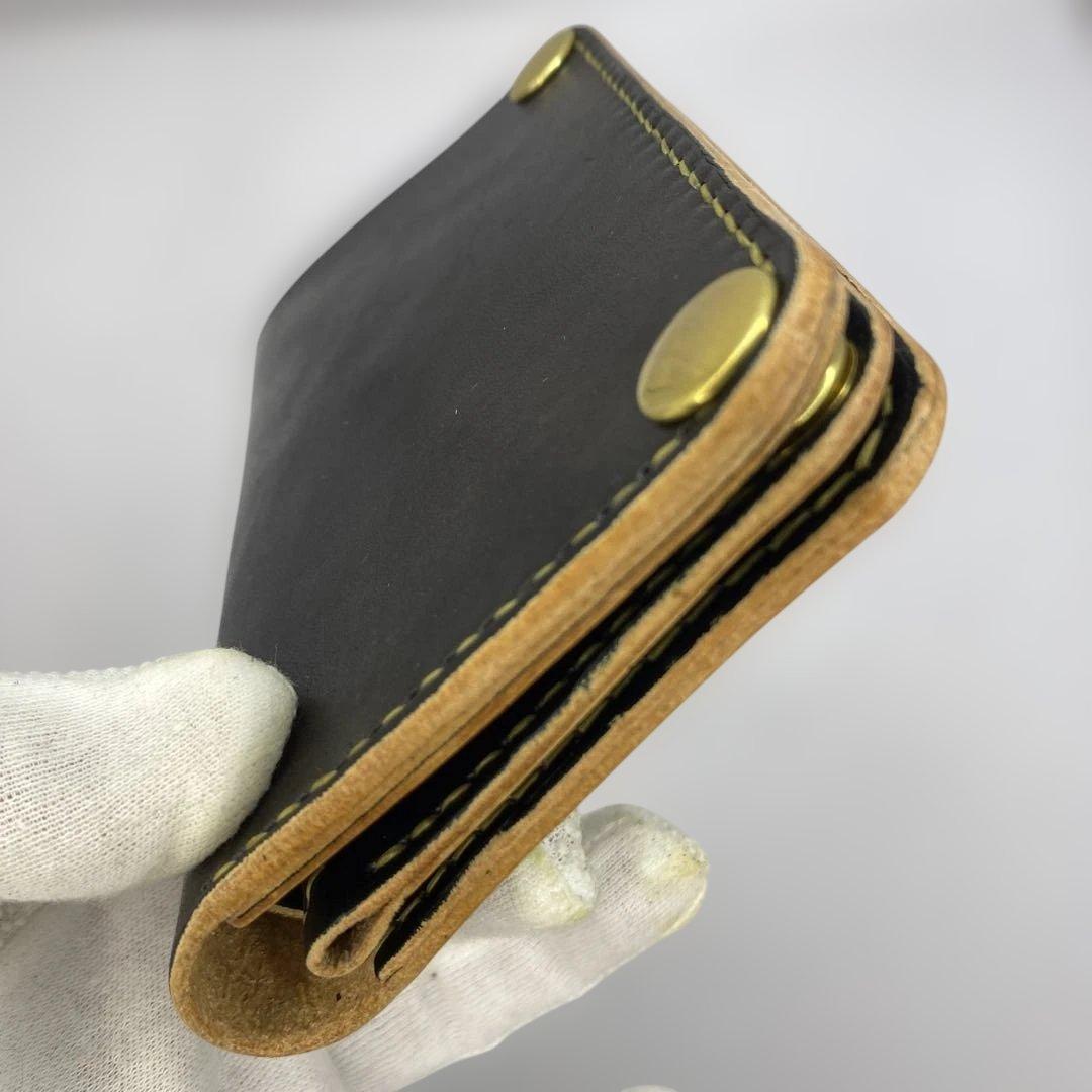 無骨！お札折らずに収納できる無骨な手染めミドルトラッカーウォレット BTW