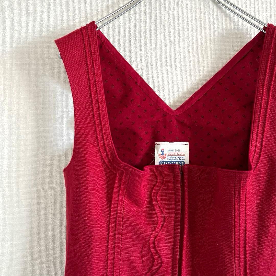 【専用ページ】vintage チロリアンワンピース 赤 ブラック 小花柄 古着